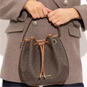 Michael Kors Dark Brown Bucket Shoulder Bag